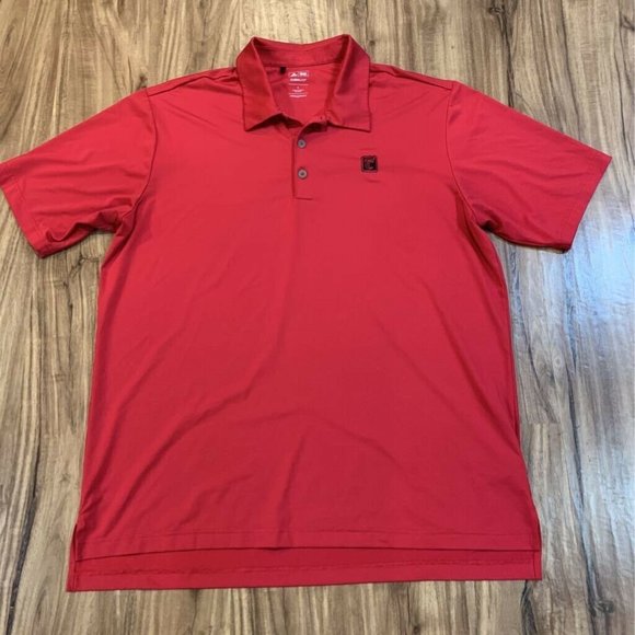 red adidas golf shirt
